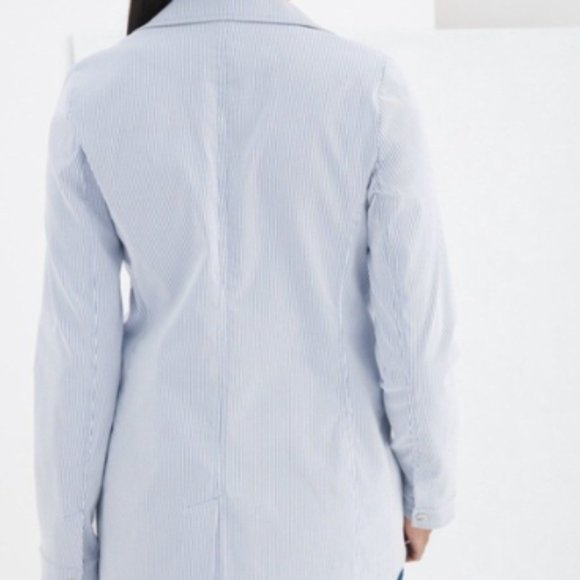 Chico's Striped Snap Blazer, Sz 3 - Picture 3 of 8